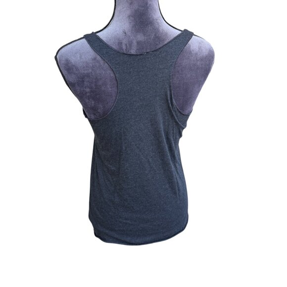 Womens Racerback Tank Top With Lotus Graphic Navy Heather - Picture 3 of 4